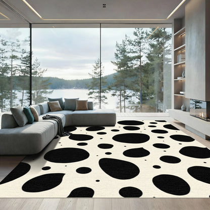Black Spots Cream Base Spills Rug