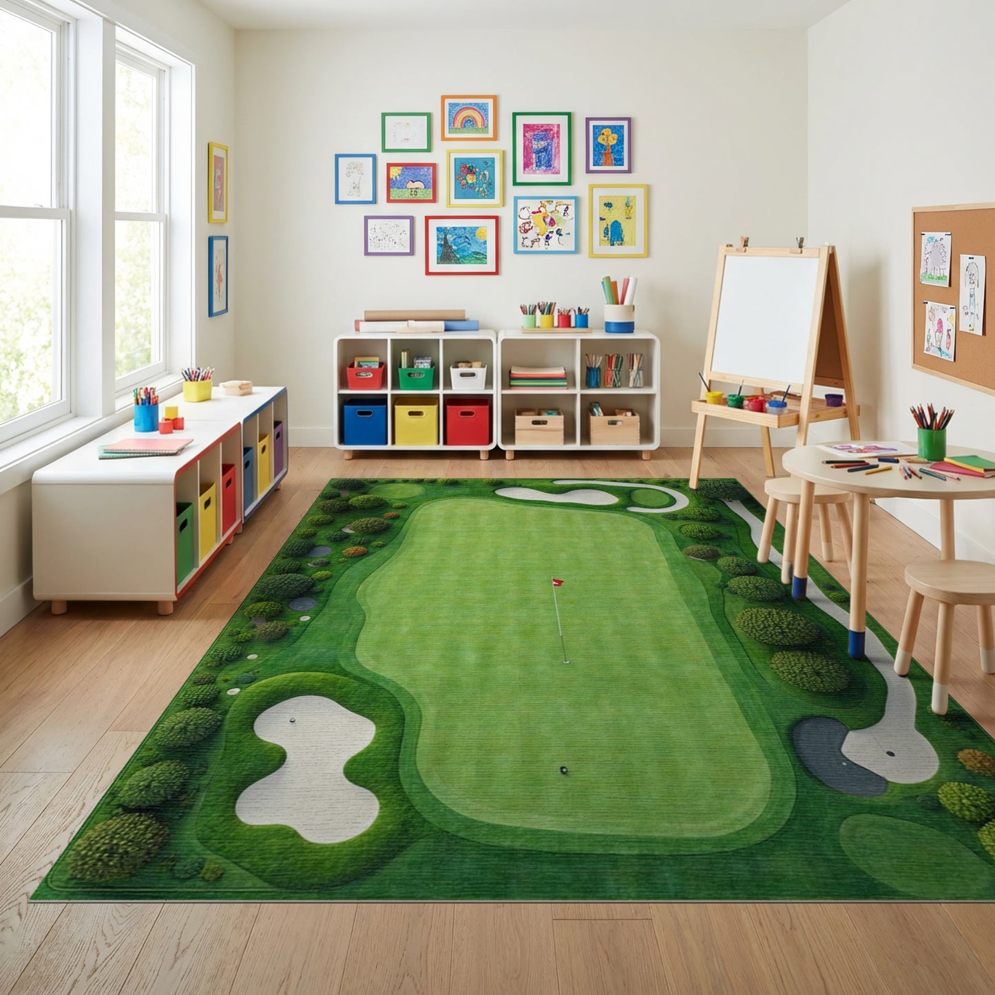 Aerial Lush Golf Course Rug