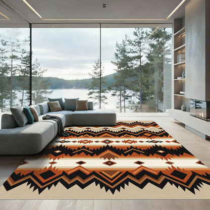 Earthy Tone Geometric Southwestern Diamond Tapestry Rug