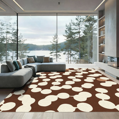 Brown Cream Linked Bubbles Rug