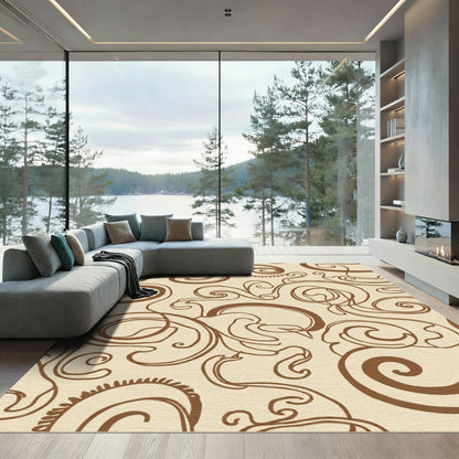 Brown Swirl Organic Flow Rug