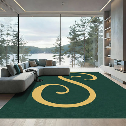 Golden Swirl Emerald Curled Rug
