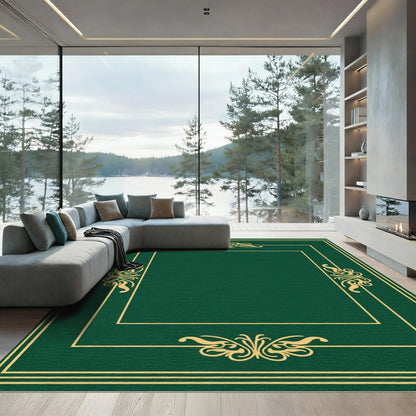 Emerald Gold Ornate Border Rug