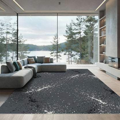 Dark Gray Speckled Galactic Ribbon Rug