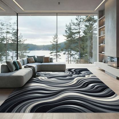 Monochromatic Swirling Cloud Wave Rug
