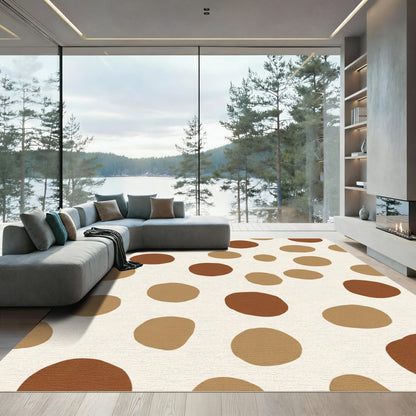 Earthy Brown Polka Dot Scatter Rug