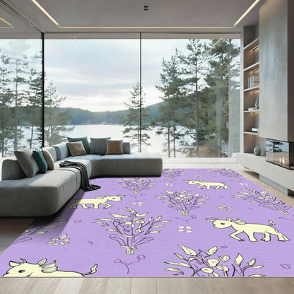 Lavender Unicorn Botanical Garden Rug