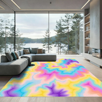 Vibrant Gradient Topographic Abstract Rug