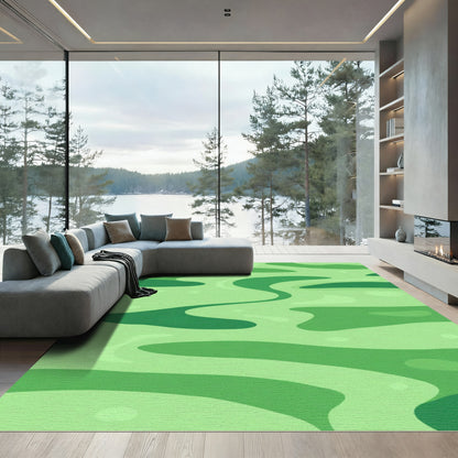 Verdant Abstract Organic Swirls Rug