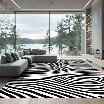 Bold Zebra Print Rug
