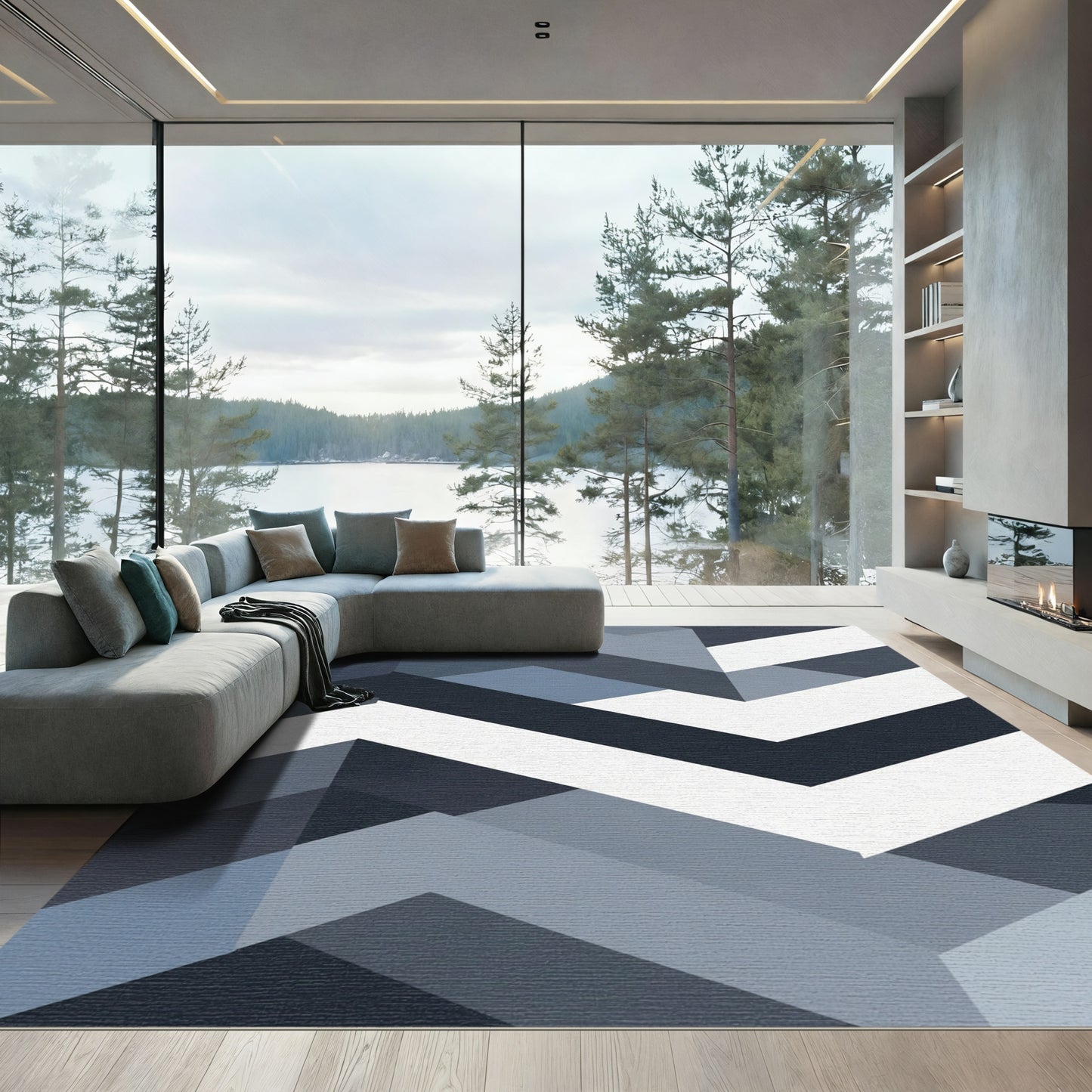 Monochromatic Geometric Angled Layers Rug