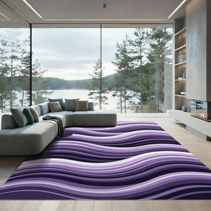 Amethyst Gradient Abstract Wave Rug