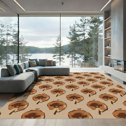 Brown Sepia Floral Scatter Rug