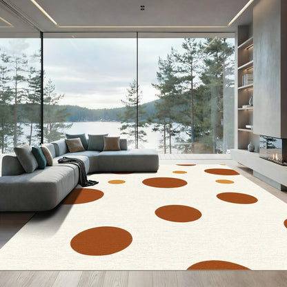 Earthy Tone Polka Dot Scatter Rug