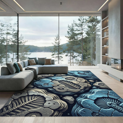 Ancient Fossil Macro Abstract Rug