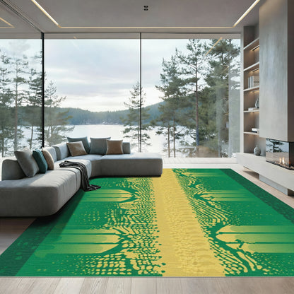 Emerald Gold Organic Stripes Rug