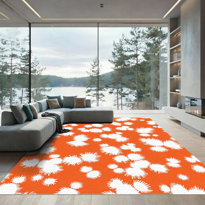 Splatters Orange Organic Abstract Shapes Rug