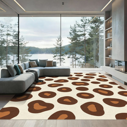 Brown Leopard Spot Contemporary Rug