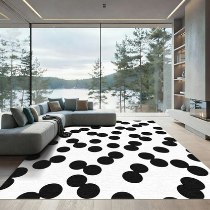 Modern Black Double Dot Rug