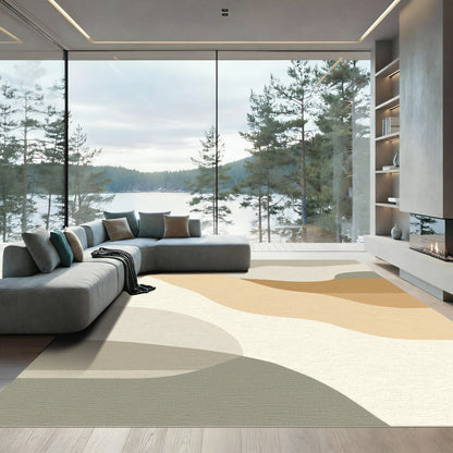 Earthy Abstract Wavy Landscape Rug