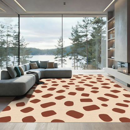 Brown Spots Tan Irregular Shapes Rug