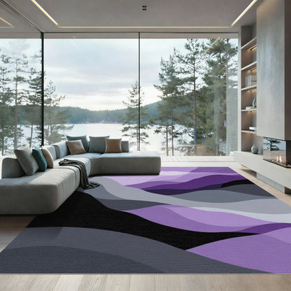Amethyst Wavy Landscape Layers Rug