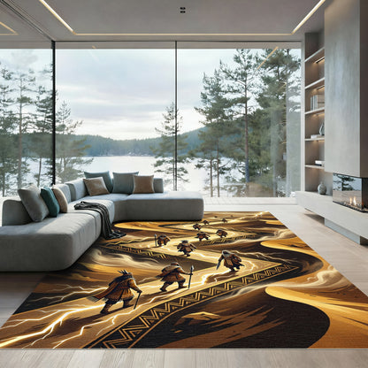 Golden Lightning Desert Wanderer Path Rug