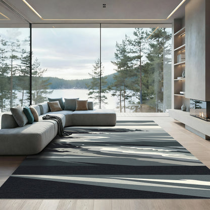 Monochromatic Coastal Cliffs Horizon Rug