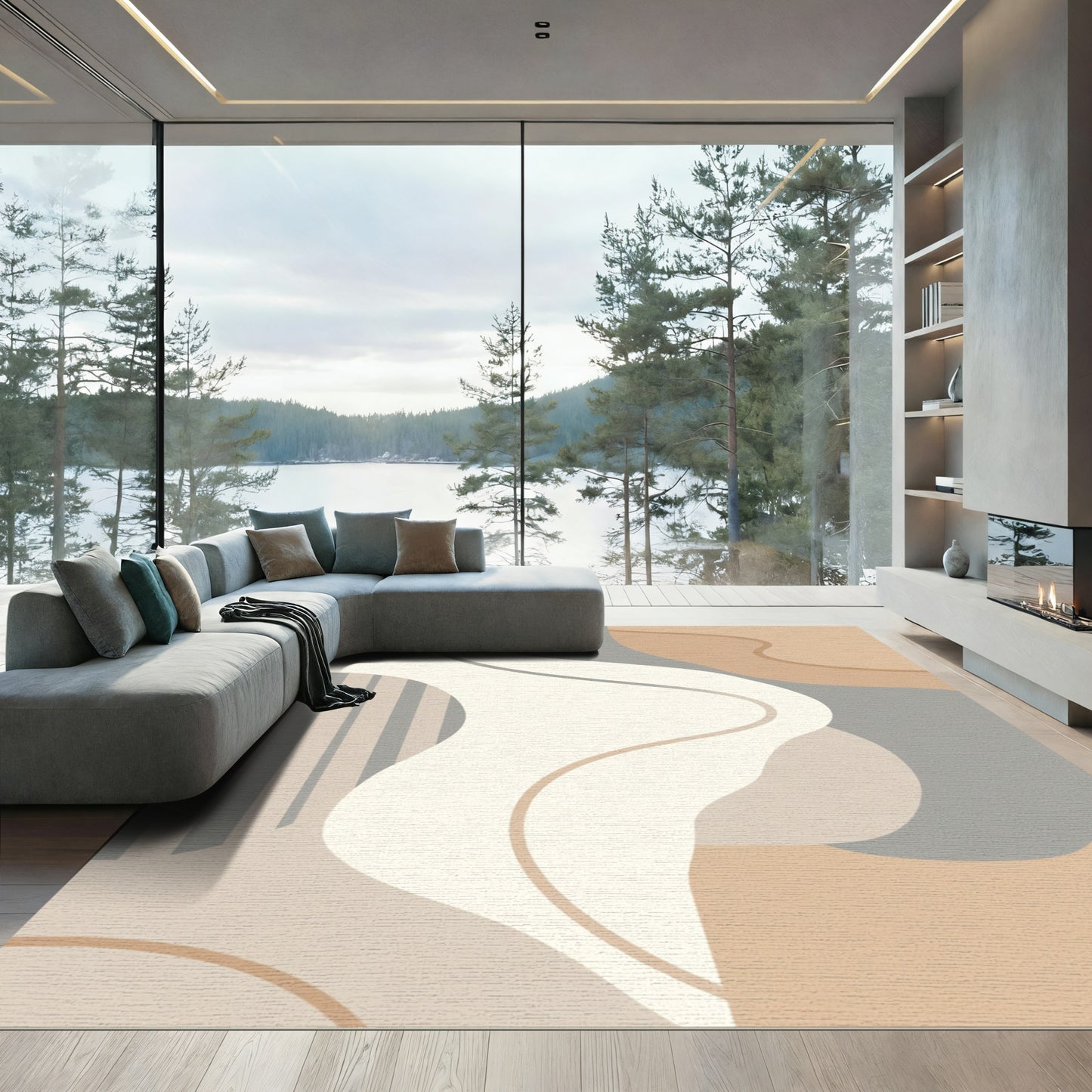 Abstract Neutral Organic Waves Rug