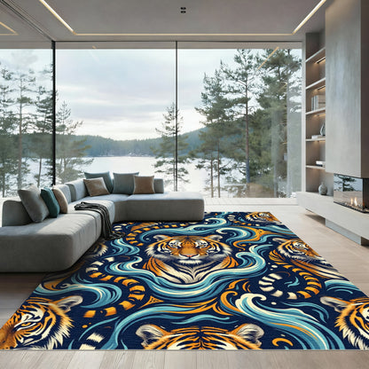 Bold Tiger Majestic Blue Waves Rug