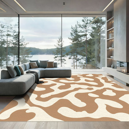 Earthy Swirl Abstract Organic Rug