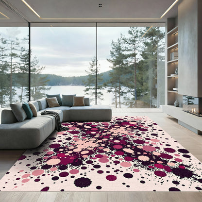 Radiant Pink Splatter Cluster Rug