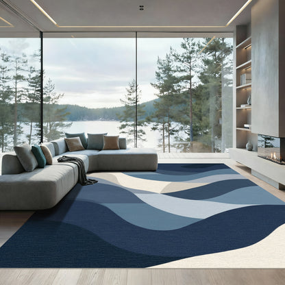 Oceanic Wave Abstract Curves Rug