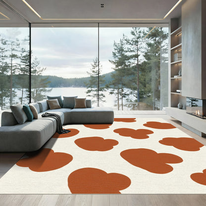 Earthy Brown Cow Spots Rug