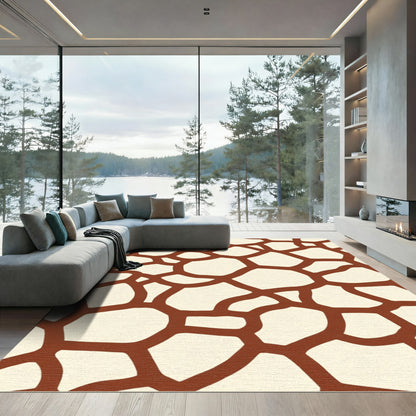 Brown and Cream Giraffe Spot Rug