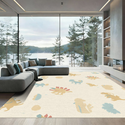 Whimsical Dinosaur Pals Cream Rug