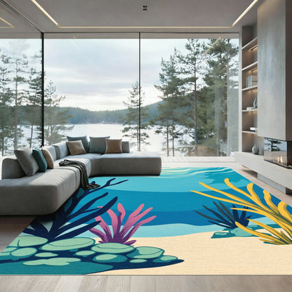 Underwater Coral Abstract Coral Reef Rug