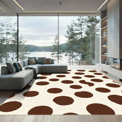 Dark Brown Organic Dot Shapes Rug