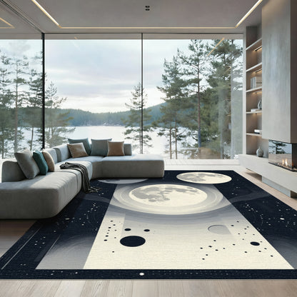 Celestial Moon Phases Night Sky Rug