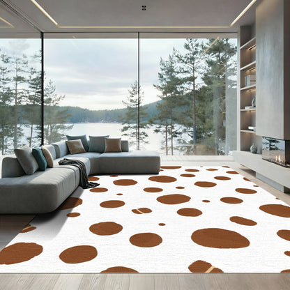 Brown Spots Scattered Abstract Rug