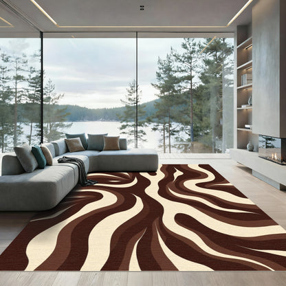 Earthy Swirl Cream and Chocolate Rug