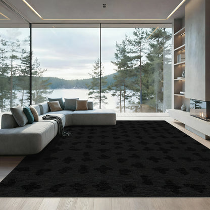 Black Petite Starburst Organic Field Rug