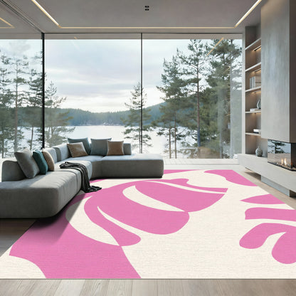 Pink Coral Abstract Curve Rug