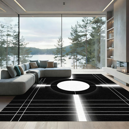 Monochromatic radial grid abstract Rug