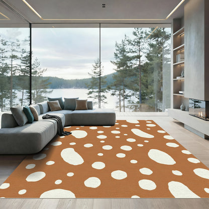 Terracotta White Organic Spot Rug