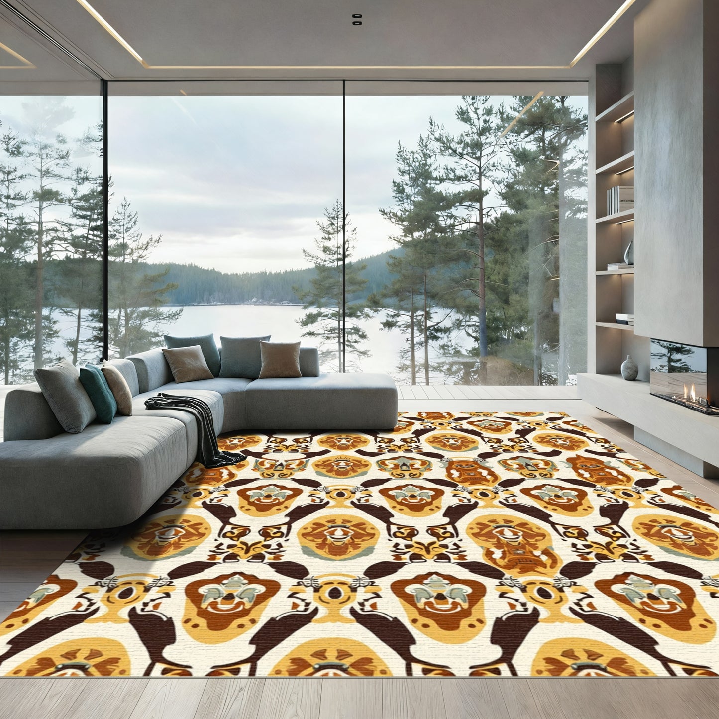 Earthy Tones Tribal Symmetry Rug