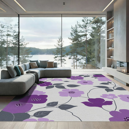 Purple Floral Grape Vine Rug