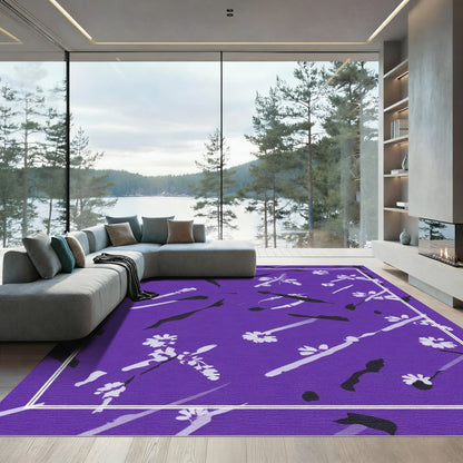 Freesia Ink Splatter Violet Abstract Rug