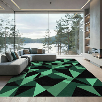Emerald Geo Abstract Triangle Mosaic Rug