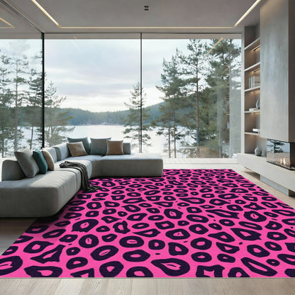 Hot Pink Leopard Spots Rug